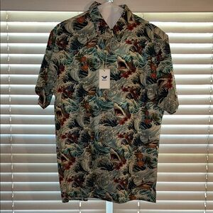 YIUME Men's Shark Print Shirt